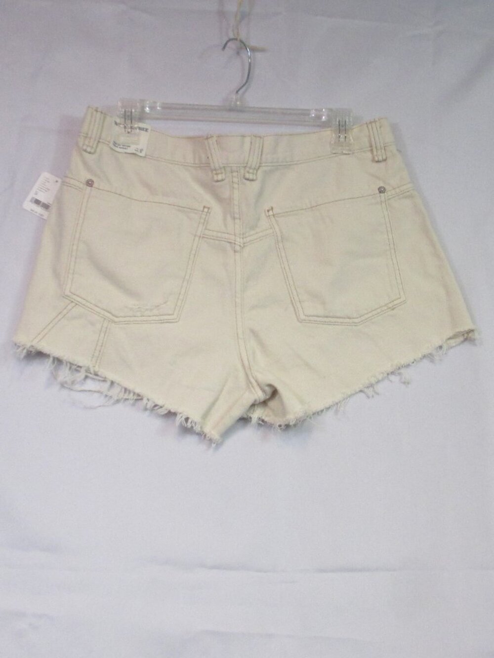 We The Free Beige Distressed Denim Jean Shorts - Picture 4 of 8